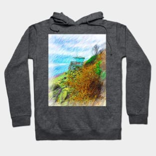 Life Guard Station Nestled By The Bluff Hoodie